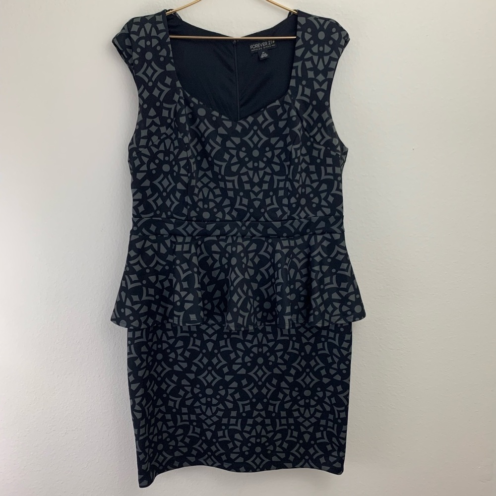 Forever 21 Plus Peplum Bold patterned Dress